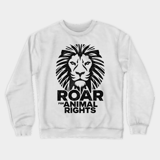 Animal Advocacy Lion Roar Wildlife Protection Crewneck Sweatshirt by DefineWear